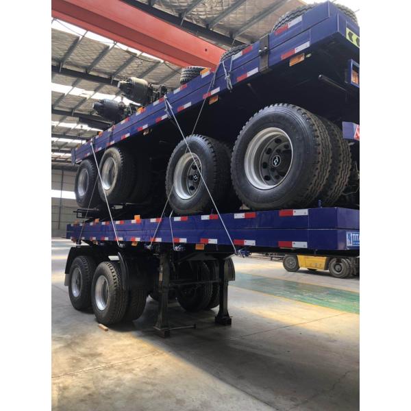 Japan Market Semi Truck Flatbed Trailer with 80T Max Payload and Hydraulic Ladder