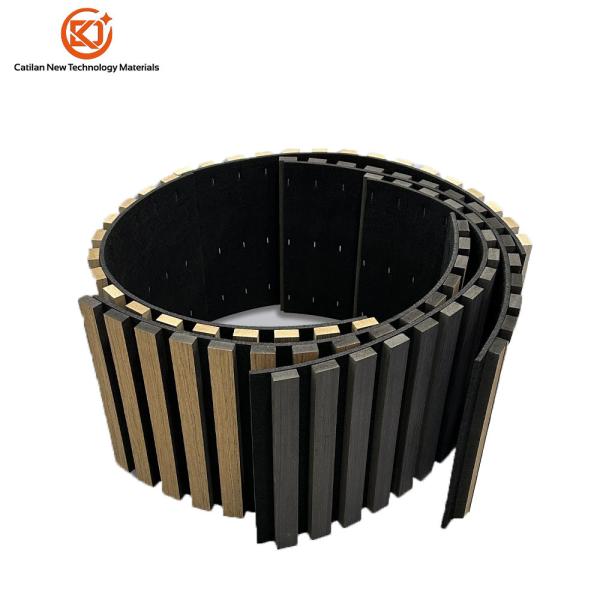 3D Wood Or PVC Veneer MDF Wave Board Decorative Flexible Curly Bendable Curved Slat Acoustic Wall Panel Wall Akupanel