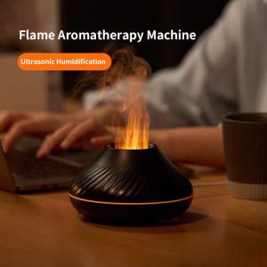 China HOMEFISH Small Room Dehumidifier Flame Light Effect PP Fuselage Essential Oil Aromatherapy Machine For Humidification on sale