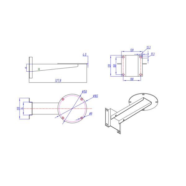 Anti-Shake SS316L Wall Mounting Bracket for Small Dome Camera