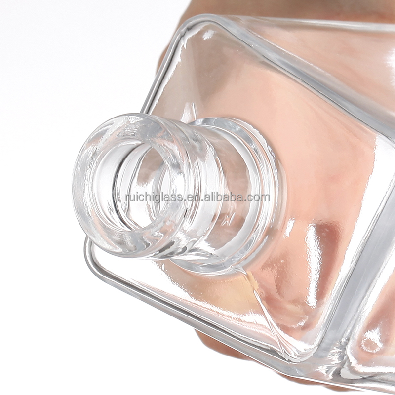 Tequila Custom Empty Round 500ml 750ml Clear Frosted Glass Red Wine Bottle with Seal Caps