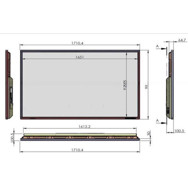 wall UHD 4K 75" Inch TFT LCD LED display for digital AD signage player