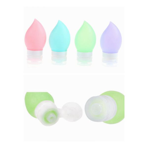 Quality Short Tour Silicone Travel Containers Drop Shape Silicone PP With Plastic Lid for sale