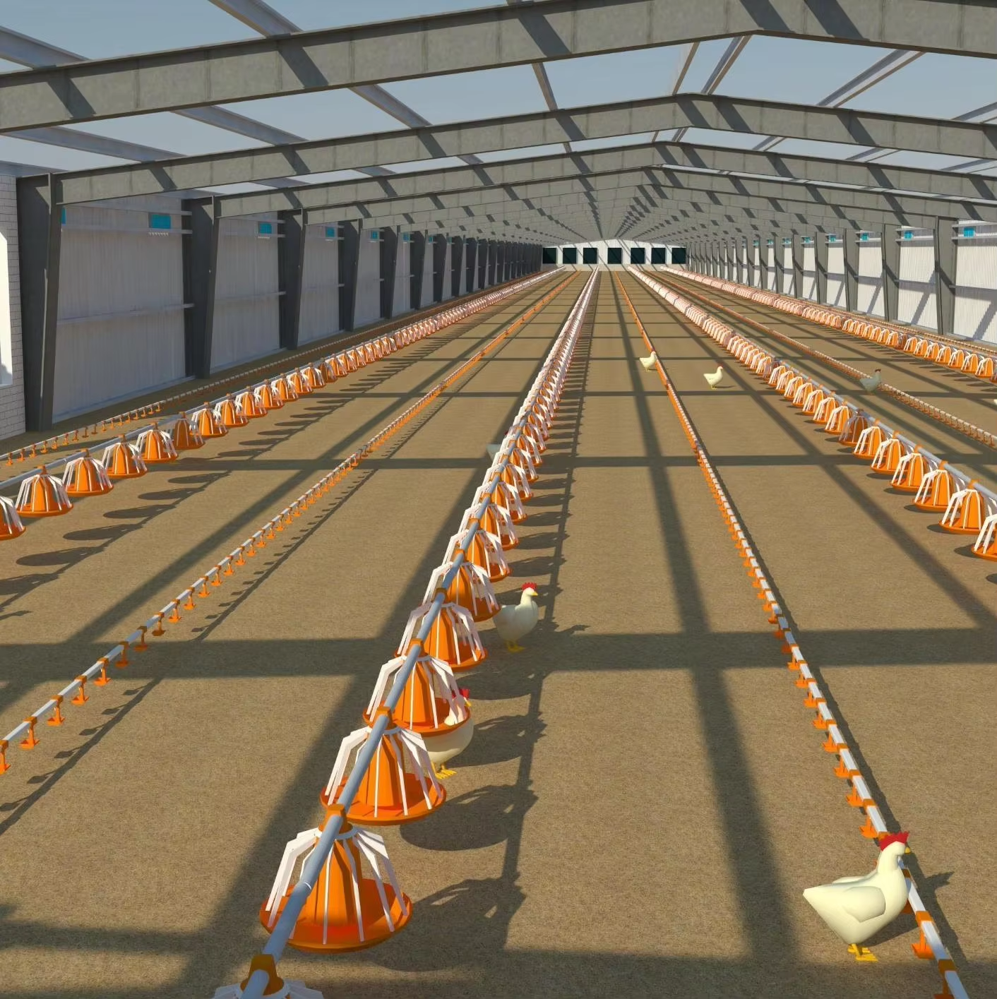 Poultry Farm Chicken Shed Livestock Building House For 10000 Chickens Light Design With Welding Cutting & Bending Services