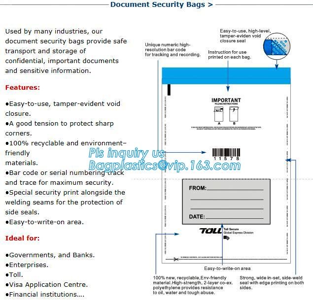 Plastic Money/Evidence Security Envelopes Cash Deposit Seal Bags, Bank Industrial Use cash security deposit bags, bageas