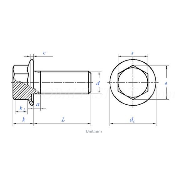 Grade 10.9 Zinc Plated Hex Head Bolts With Flange Waterproof For Barn Construction