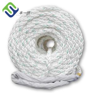 8 Strand Polypropylene PP Mooring Rope Diameter 64mm White Wear Proof