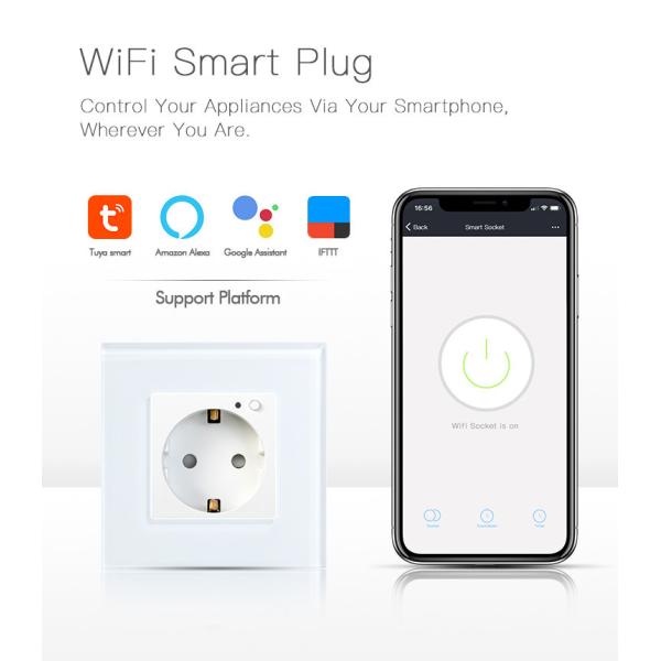 In-Wall EU Smart Outlet Plug 13A With Alexa Google Home & IFTTT No Hub Required