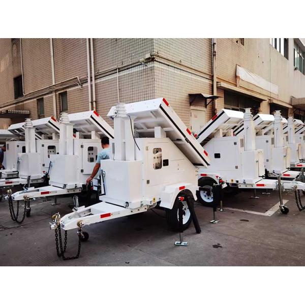 Solar Powered Security Cctv Tower Durable And Stable For Construction Site