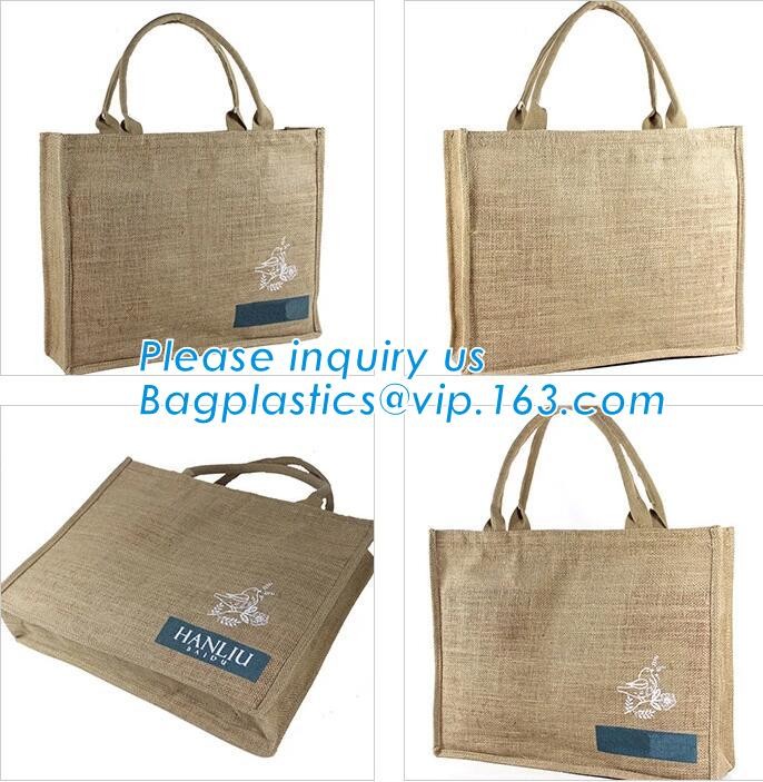 JUTE STORAGE BASKET WITH COTTON ROPE HANDLES,Burlap fabric jute toy storage basket for home storage organization bagease