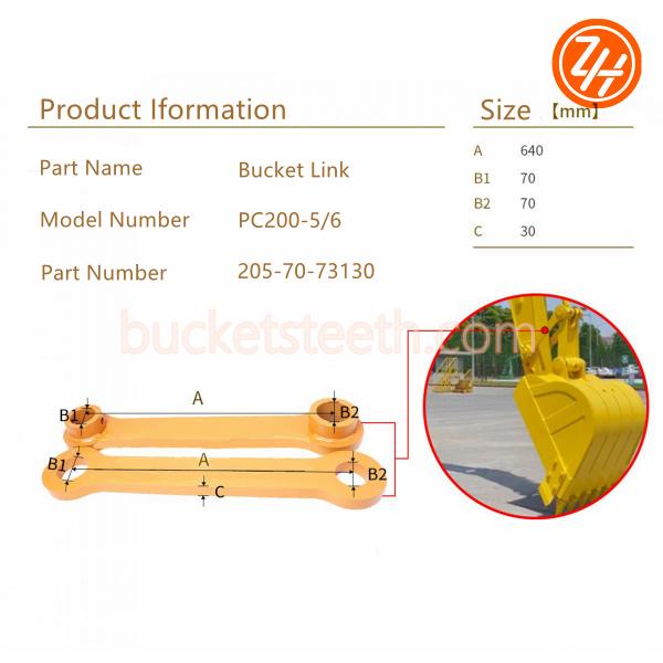 55HRC PC200 Excavator Bucket Link Komatsu Bucket Parts 205-70-73130