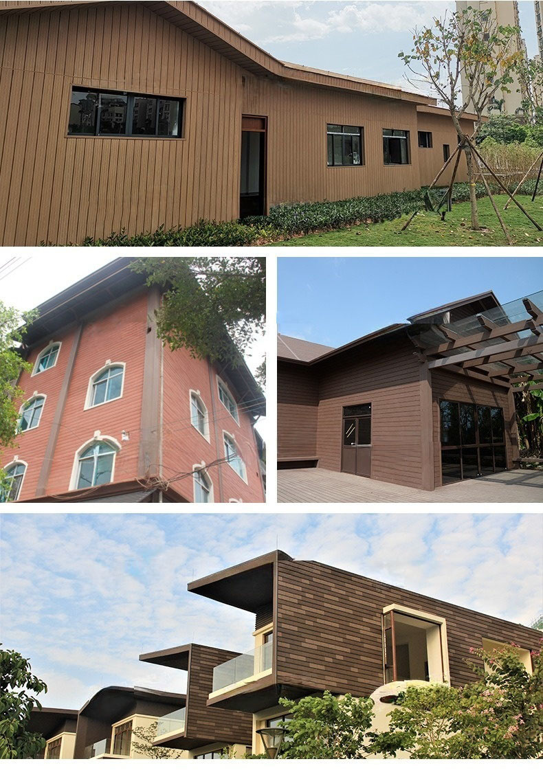 Fireproof 25x227mm WPC Cladding Panel Wood Plastic Composite Grating Plank Indoor Board Office Project