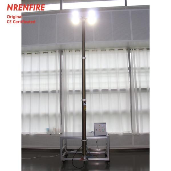 4.6m pneumatic telescopic mast light tower-inside wires-4x60W LED-remote control-for mobile light tower or solar tower