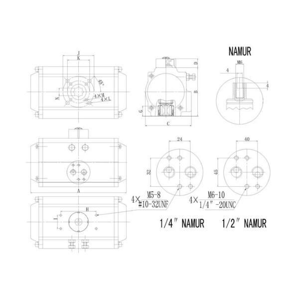 Pneumatic Valve Actuator double acting and spring return pneumatic rack and pinion actuators