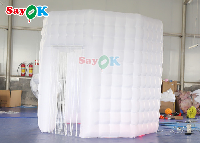 White Oxford Cloth Inflatable Photo Booth For Event Lead Free