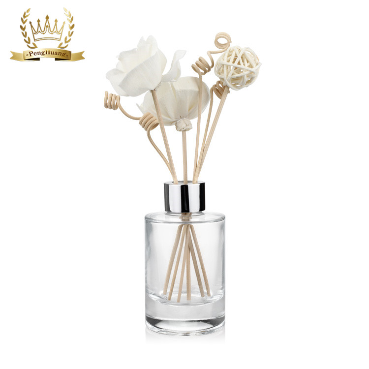 105ml Round Diffuser Bottles Empty clear Glass With Rattan Sticks
