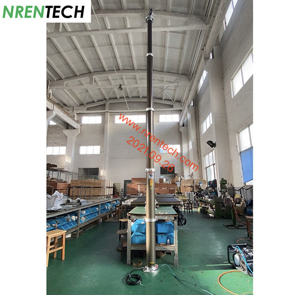 4.5m pneumatic telescopic mast for mobile surveillance-inside CCTV wires