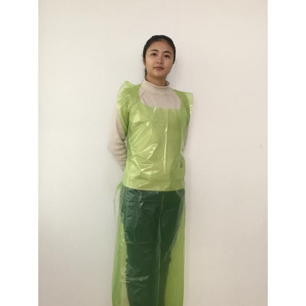 Round Neck PE Apron Flat Packed Waterproof Embossed Surface For Protection