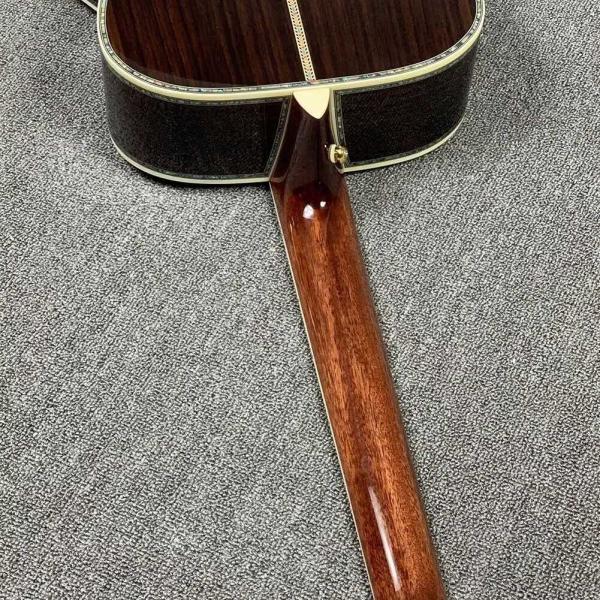 Custom Martin Style OM Style 42 Solid Spruce Cedar Top Acoustic Guitar Real Abalone Inlay with Vintage Gold Tuner