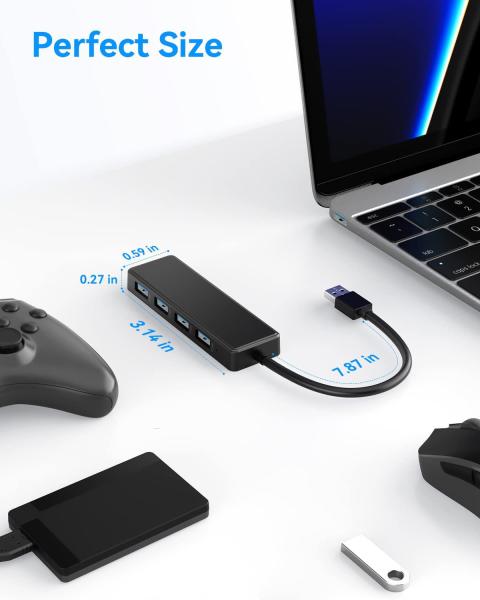 4 Port Usb C Hub Adapter USB 3.0 Hub Ultra Slim Portable Data Hub Applicable