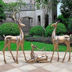 China Animal Home Decor Sculptures Garden Bronze Fiberglass Deer Statue wholesale