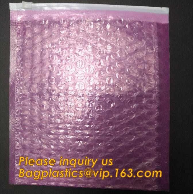 Cosmetic Slider Zip lockk Bubble Bags Bubble Slide Pouch,Zip lockk esd bubble bag bubble packaging wrap cosmetic pouch slide