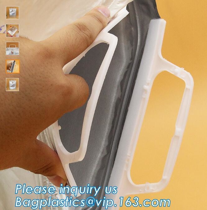 Custom Packing Aluminum Foil Zip-Lock Grocery Handle Thermal Insulation Cooler Bag For Outdoors,Promotional Insulated La
