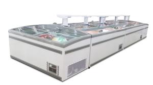 China Danfoss Compressor Supermarket Island Freezer With Static Cooling System wholesale