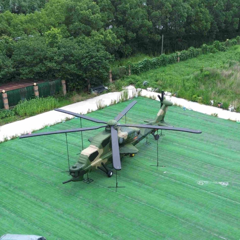 Large Inflatable Training Target Helicopter Structure Designed for Visual Simulation Temporary Deployment And Outdoor Demonstration Activities