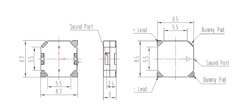 High temperature resistance magnetic buzzer SMD 3.6V 2700Hz LCP High sounds