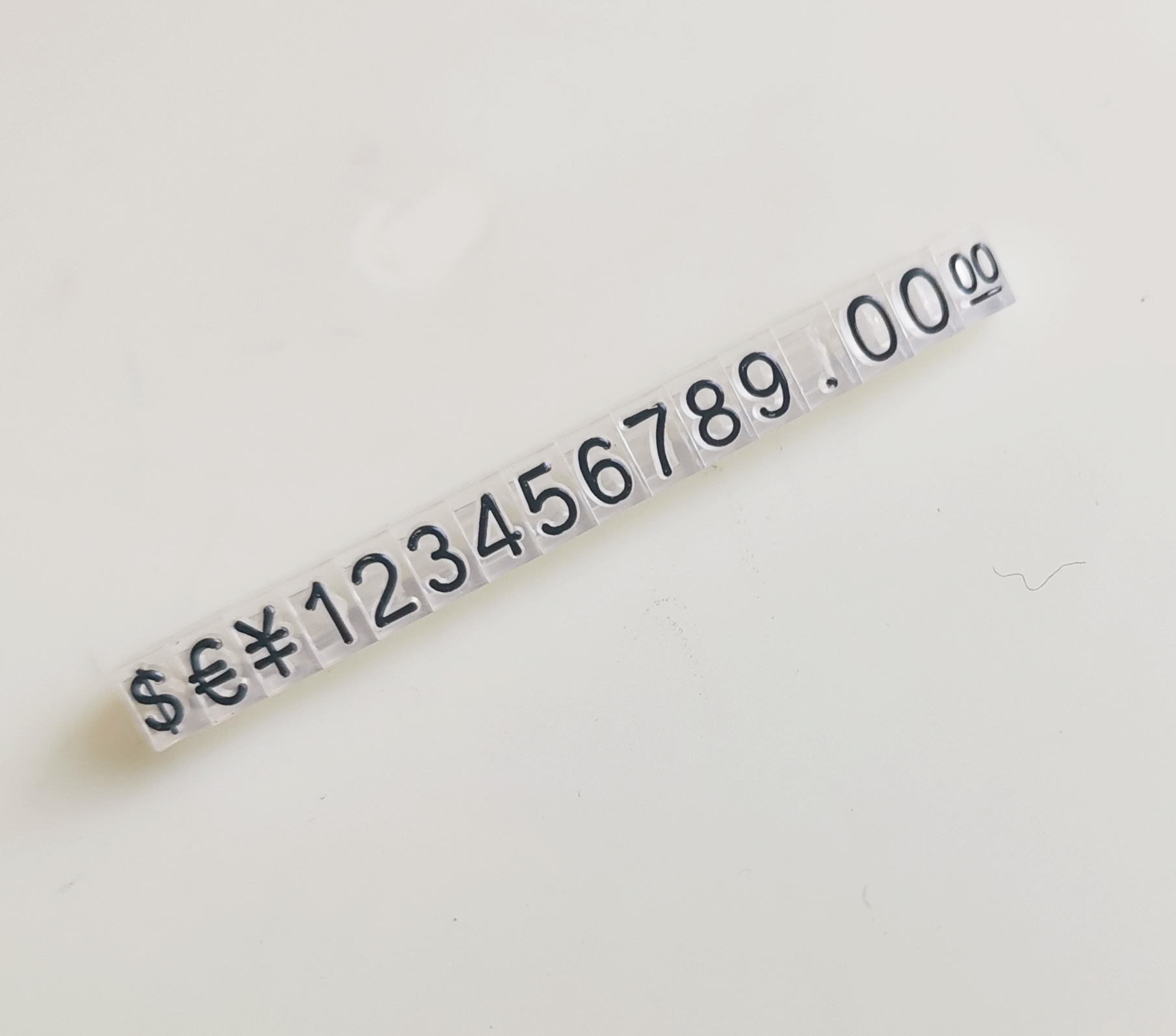 Spot Strip Digital Jewelry Tags Display Number For White Dollar Euro Transparent Black