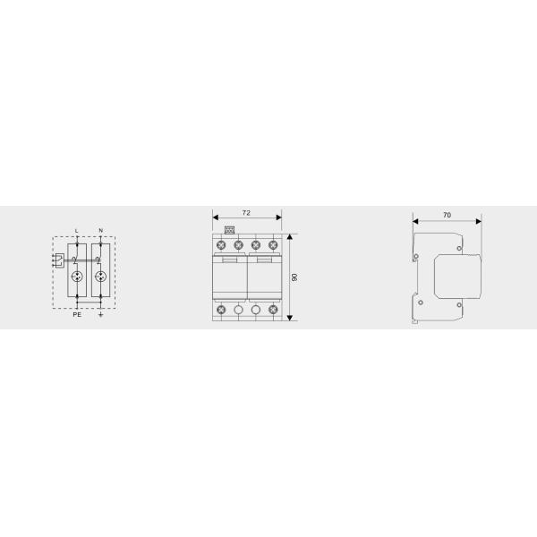 BRITEC BR-25GR 2P Low Voltage ac lightning arrester 25kA Type 1 Surge Protection Device lightning protection spd t1