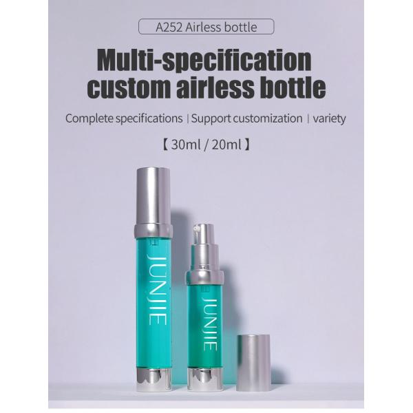 Custom Logo Silk Screen Printed Cylinder 15-50ml As Airless Bottle with Press Pump for Skin Care Serum Face Cream Lotion