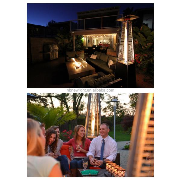 Style Glass Tube Outdoor Gas Heater with Stainless Steel Construction and Propane Fuel