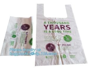 China BioPlastic T-Shirt Bag Used For Take Away Food, Compostable Disposable Biodegradable Plastic Bags Garbage Bag For Frozen wholesale