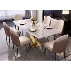 130x80x77cm Marble Top Dining Room Table