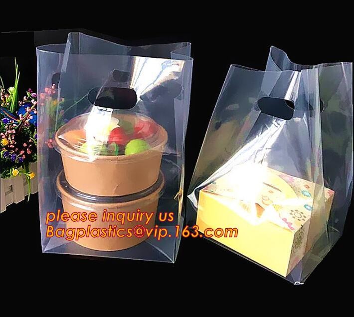 Promotional customized high quality soft loop plastic cloth bag,manufacturer custom soft loop handle polyethylene PE pla