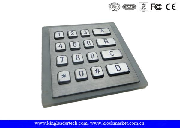 Quality Illuminated Metal Keyboard With 16 Numbers IP65 Waterproof Keys for sale