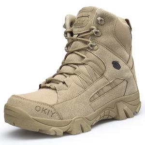 China Wholesale High-top Mountaineering Boots Men's Brown Tactical Boots Non-slip Waterproof Training Boots wholesale