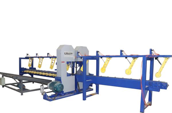 Quality CNC Twin Vertical Band Saw sawmill equipment for cutting wood log into square timber for sale