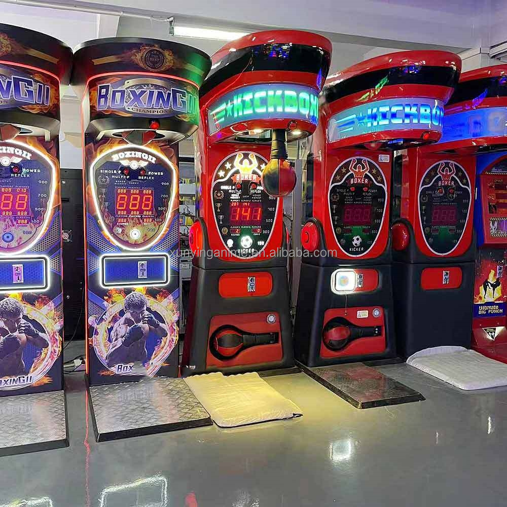 Coin Operated Boxing Arcade Machine Big Punchbag 220V