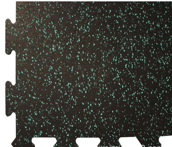 Quality Rinterlocking Foam Gym Mats Black SBR Particles EPDM Star Points for sale