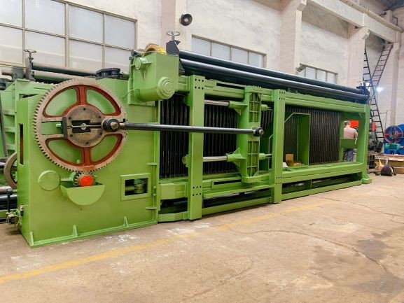 Automatic Hexagonal Gabion Mesh Weaving Machine 80×100mm For Mesh Coop