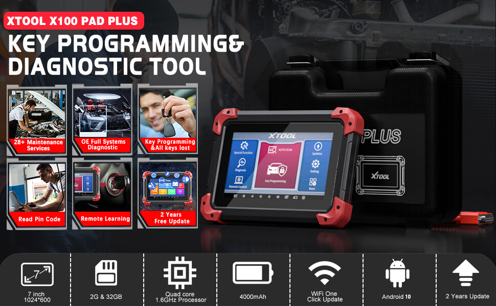 XTOOL X100 PAD PLUS  Key Programming All Systems Diagnostic Tool With 28+ Special Functions