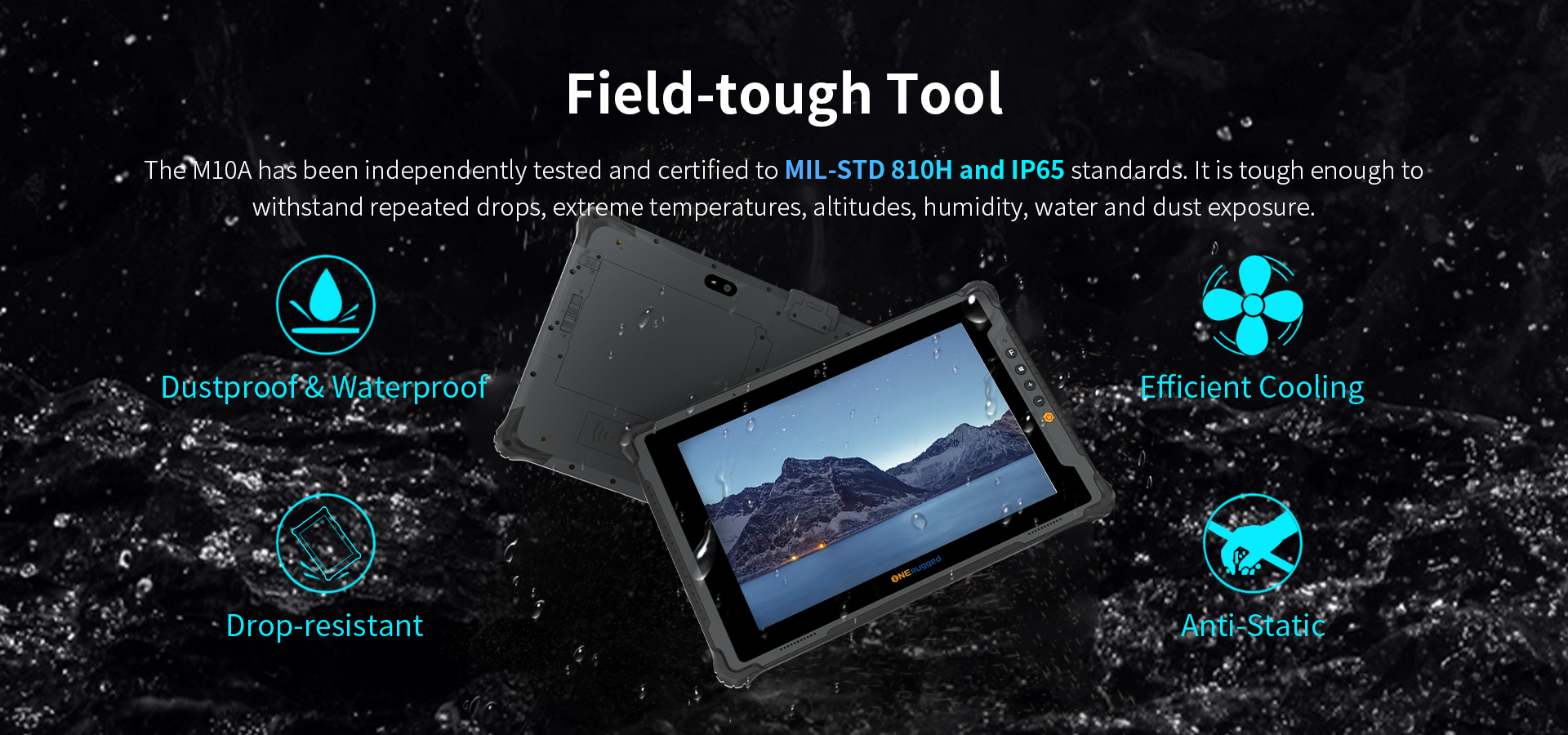 ONERugged M10A 10inch Tablet with Win 11 Scanner IP65 NFC RS232 RJ45 and Optional NFC