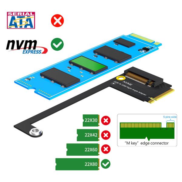 NVME M-Key M.2 PCIE 4.0 Adapter 2230 to 2280 SSD Hard Drive Expansion Board