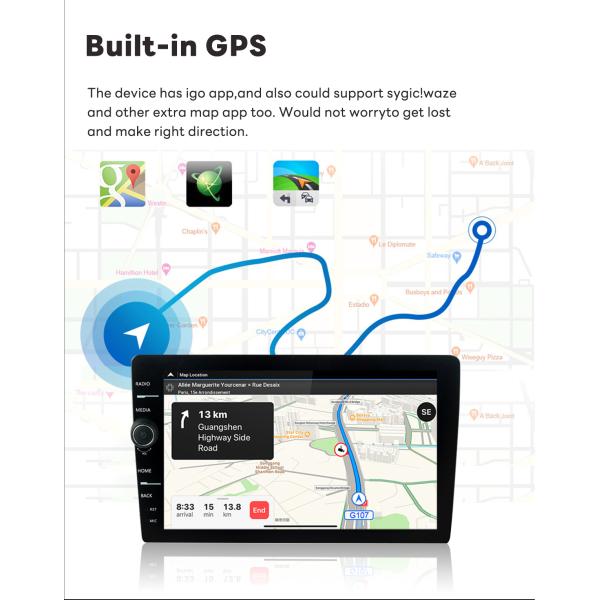 Universal 9/10 inch Car DVD Player with GPS Navigation and 360 Reversing Camera TS18