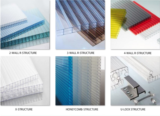 5800mm Polycarbonate Hollow Sheet Double Wall UV Coating Greenhouse PC Roofing
