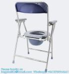 Folding Lightweight Commode Chair With Top Loading Easily Removable Chamber Pot,