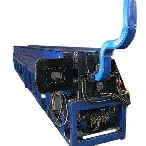China 12 Stations PLC Controlled Gutter Downpipe Roll Forming Machine With Hydraulic Cutting And Cr12 Roller wholesale